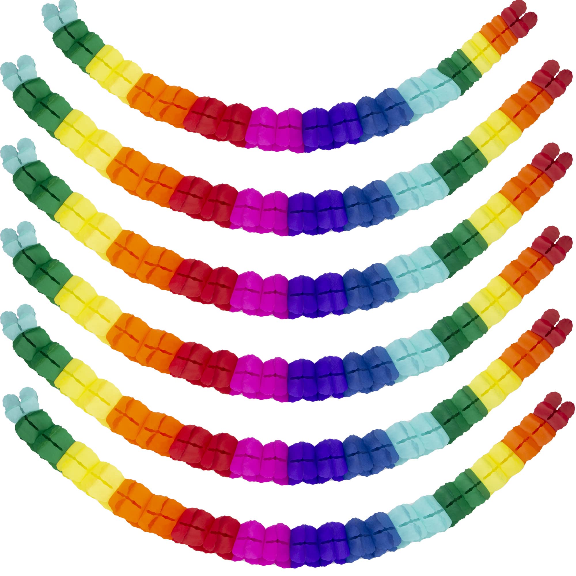 Time to Sparkle 6 Pack Four Leaf Paper Garland 16.5 * 11.5cm Reusable Foldable Towel Garland Ribbon Wedding and Event Party Decoration Hanging Paper Flower Decoration Colourful Stitching