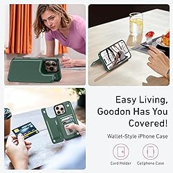 Goodon for iPhone 16 Pro Max Case Wallet - Flip