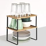 SONGMICS Spice Rack Set of 2 Cabinet Shelves Expandable Stackable view 4
