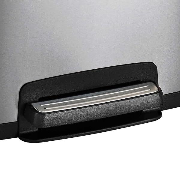 TRAMONTINA 13 GAL STEP TRASH CAN, STAINLESS STEEL