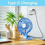 VersionTech Mini Handheld Fan Foldable Portable USB Rechargeable Blue view 8