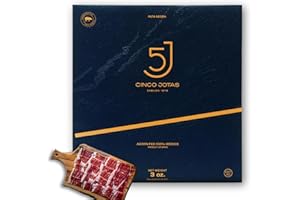 ZENDEU Cinco Jotas Hand-Carved Jamón Ibérico de Bellota | 100% Acorn-Fed Iberian Ham | Authentic Spanish Ham Ibérico - 3 oz Traditional Carving