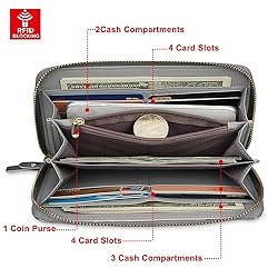 FT FUNTOR Wristlet Wallets for Women, Ladies PU