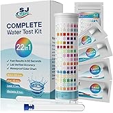 SJ WAVE 22 in 1 Water Test Kits - 125 Strips Drinking Water Test Kit, Home Tap and Well Water Tester for Bacteria pH Hardness Lead Iron Copper Chlorine Cyanuric Acid