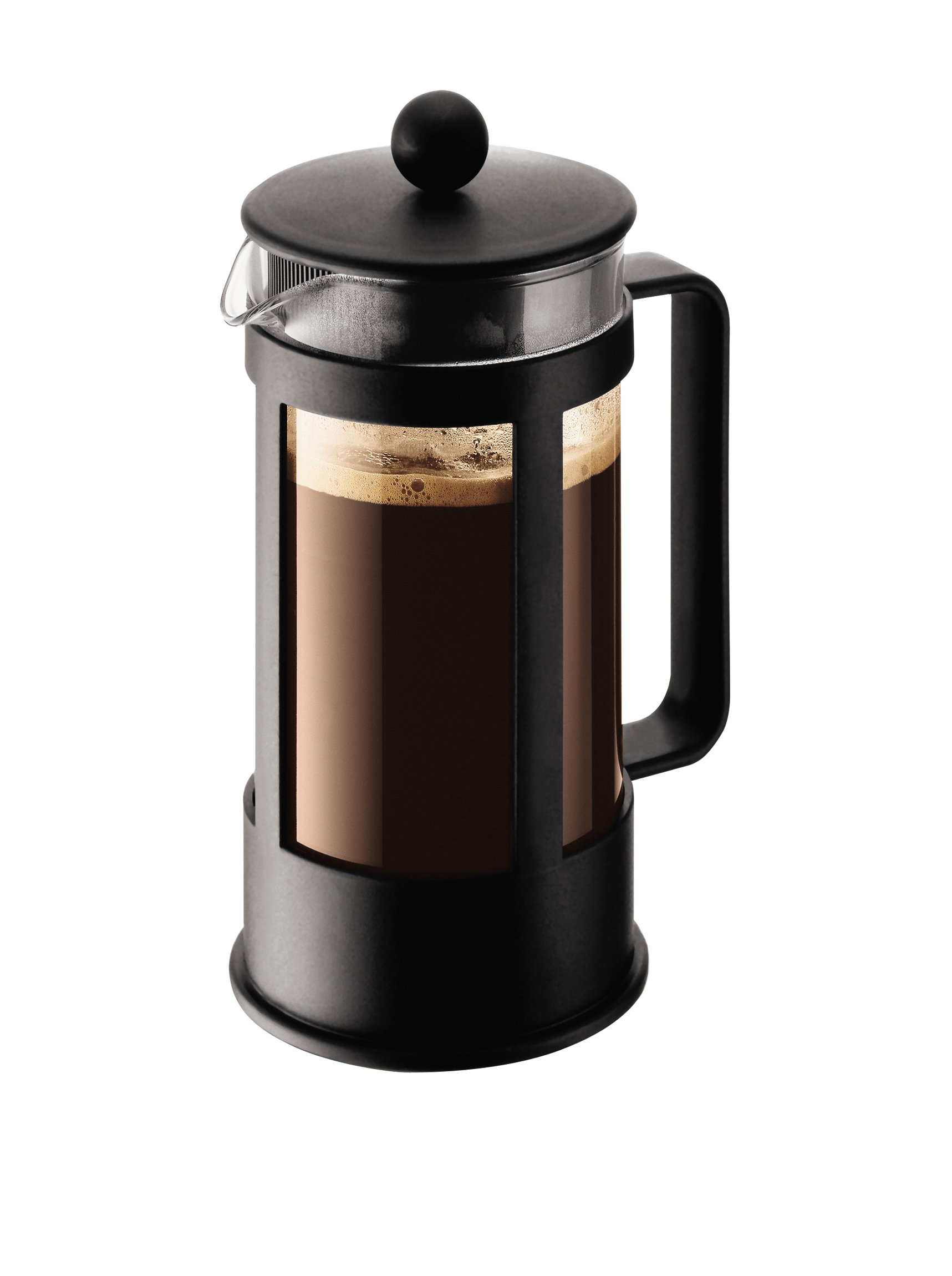 Bodum French Press Kenya - 350ml / 3 Cups Manual Coffee Maker - Heat-Resistant Glass & Stainless Steel - Dishwasher Safe Cafetiere - Made in Portugal