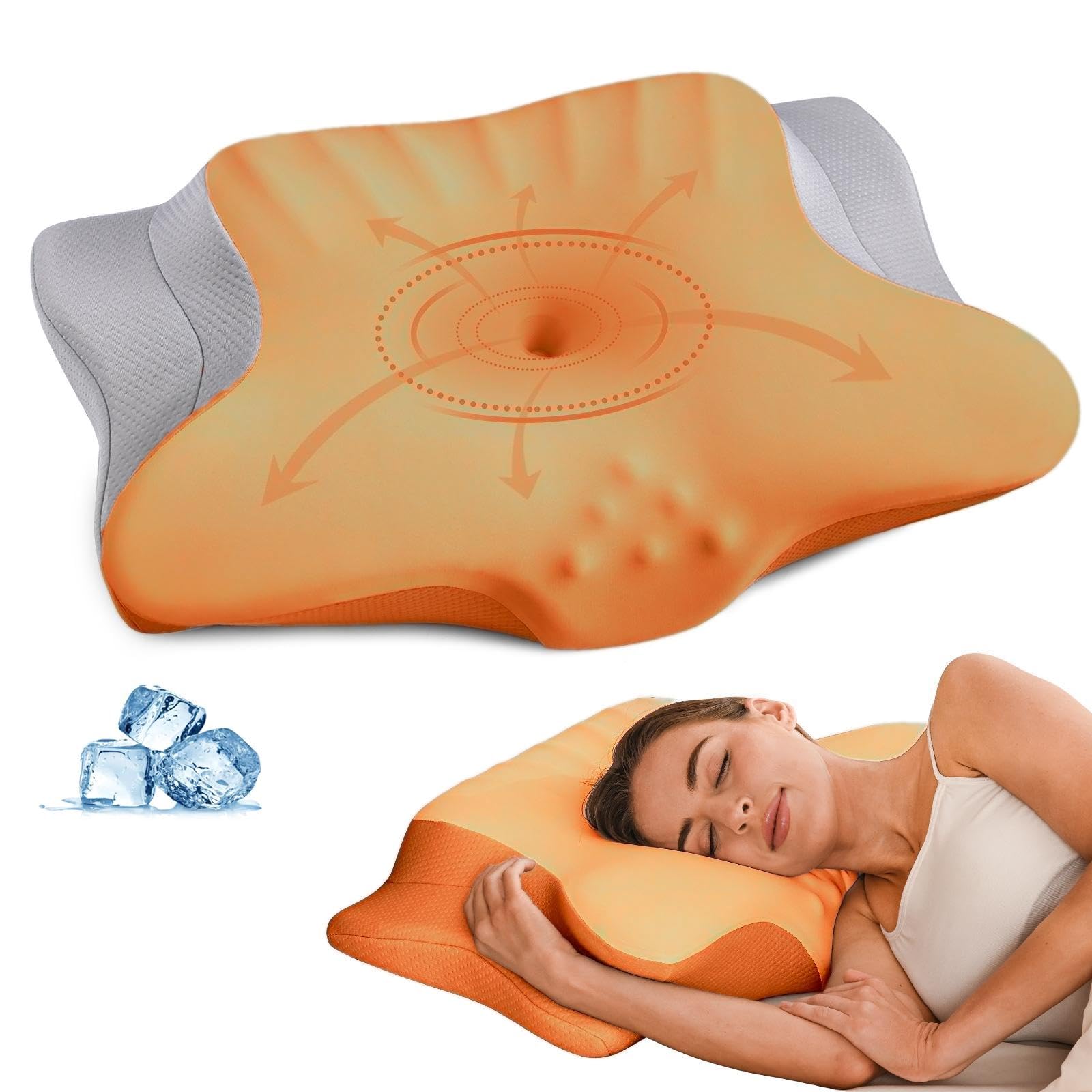 Cervical Pillow for Neck Pain Relief, Ergonomic Neck Pillow for Sleeping Side Sleeper Pillow for Adults, Contour Memory Foam Pillows Bed Pillow for Side Back Stomach Sleepers