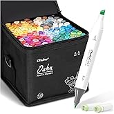 Ohuhu Alcohol Markers Double Tipped Art Marker Set for Artists Adults Coloring Sketch Illustration - Chisel & Fine - 100 Colors - Oahu of Ohuhu Markers - Refillable - AP Certificated