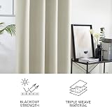 Deconovo Door Curtains 52x84 Thermal Insulated Eyelet Room Darkening Beige Pair view 6