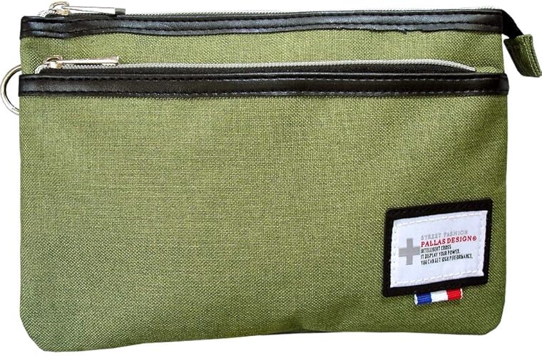 Amazon バッグ サコッシュ ショルダーバッグ 9155 グリーン ３ルーム ミニショルダー ウエストバッグ 斜め掛け クラッチバッグ キャンバス Pallas Design グリーン Pallas Design パラス デザイン ショルダーバッグ