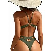 Sexybody Women Sexy Thong One Piece Swimsuits Cheeky V Neck Bathing Suit | Slimming,High Cut,Backless Swim Suits with V Cut Bottom,O-Ring,Removable Cups,Modest Monokini,Beach/Vacations/Family Pool