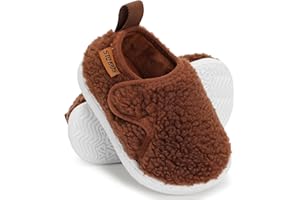 STQ KIDS Baby Slippers Boys Girls Indoor Outdoor Non Slip Slippers Comfort Lightweight Shoes with Warm Wool Interior for 6 12 18 24 Months