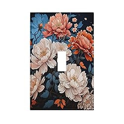 Xuejiaku Light Switch Cover Plate Red White Flowers