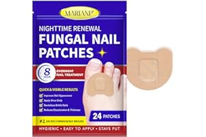 BXRUIAGN Fungal Nail Treatment Patches Extra Strength – Undecylenic Acid Nail Repair for Discolored & Thickened Toenails, Hypoallergenic, Waterproof, 24 Pcs