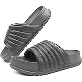 KuaiLu Womens Sandals with Arch Support Orthopedic Comfortable Lightweight Cushion Recovery Slides Summer Fashion Leather Casual Womans Plantar Fasciitis Sandals for Indoor&Outdoor (US Size 6-12)