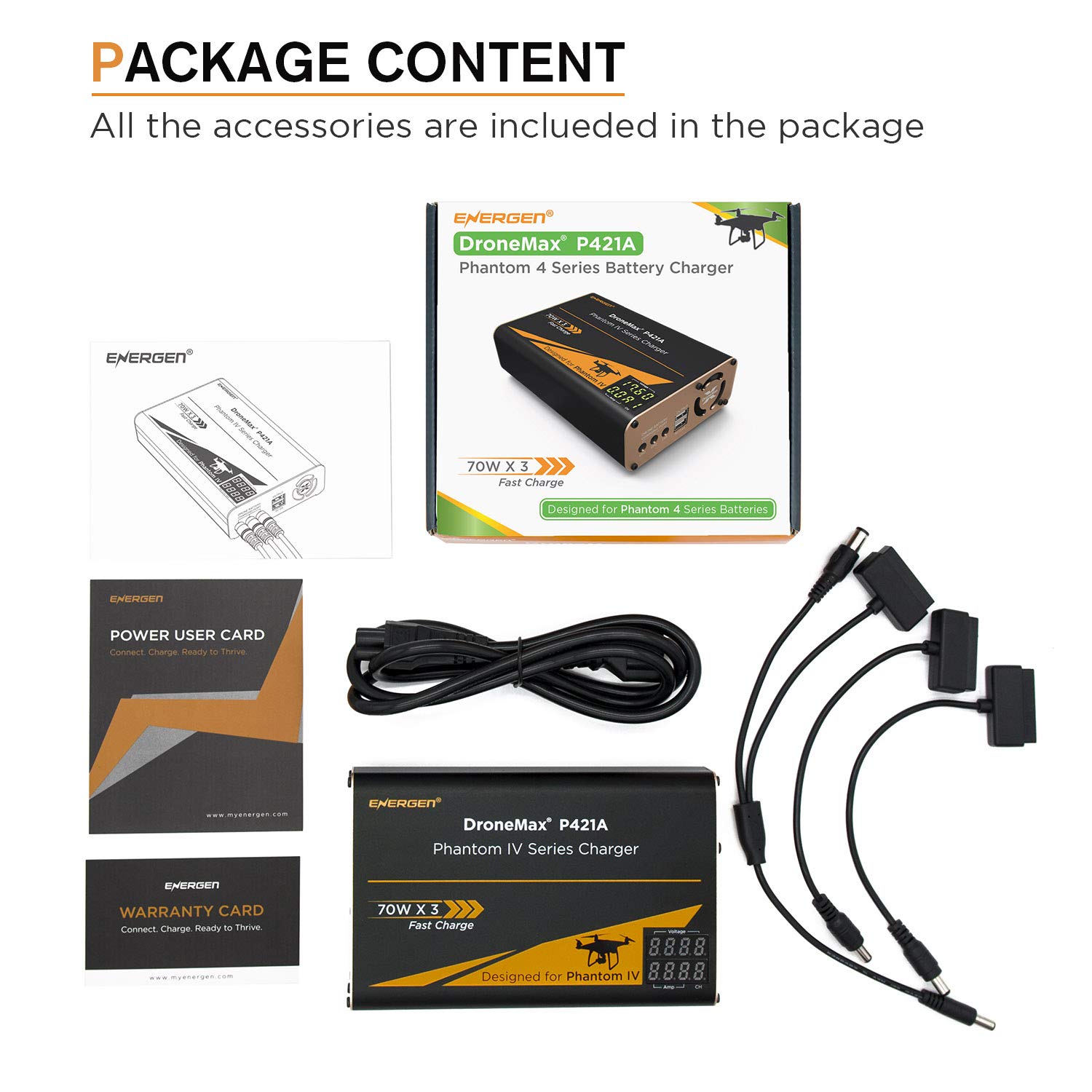 Energen DroneMax P421A Drone Battery Charger, DJI Phantom 4 / Advanced/Pro/Pro+ Accessories, Intelligent Fast Multi Battery Charging Hub Station (Charge 3 Batteries & 2 USB Ports Simultaneously): Industrial & Scientific