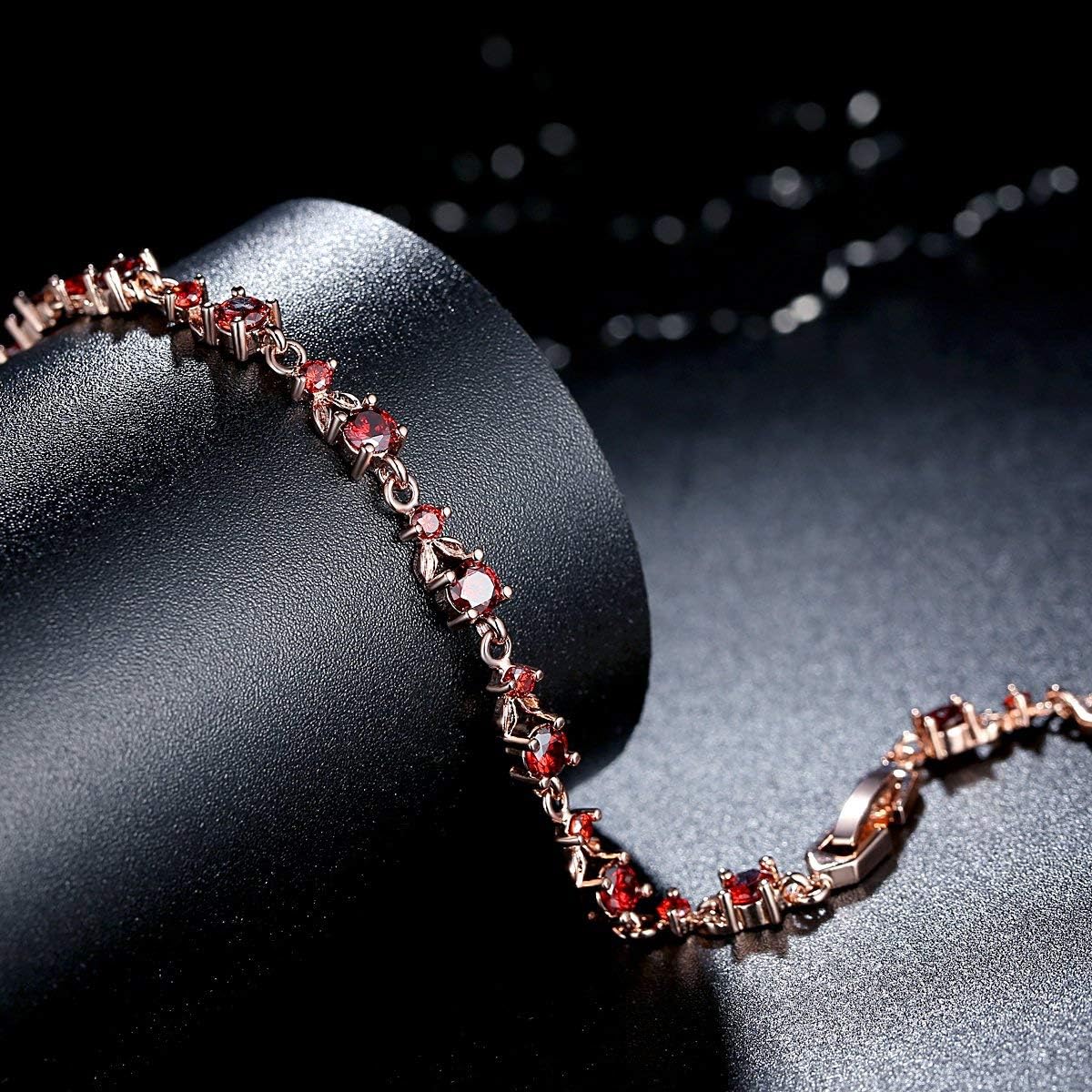 WOSTU Luxury Rose Gold Bracelet Clear Cubic Zirconia CZ Crystal Women Girls Bracelet Thanksgiving Gifts: Jewelry