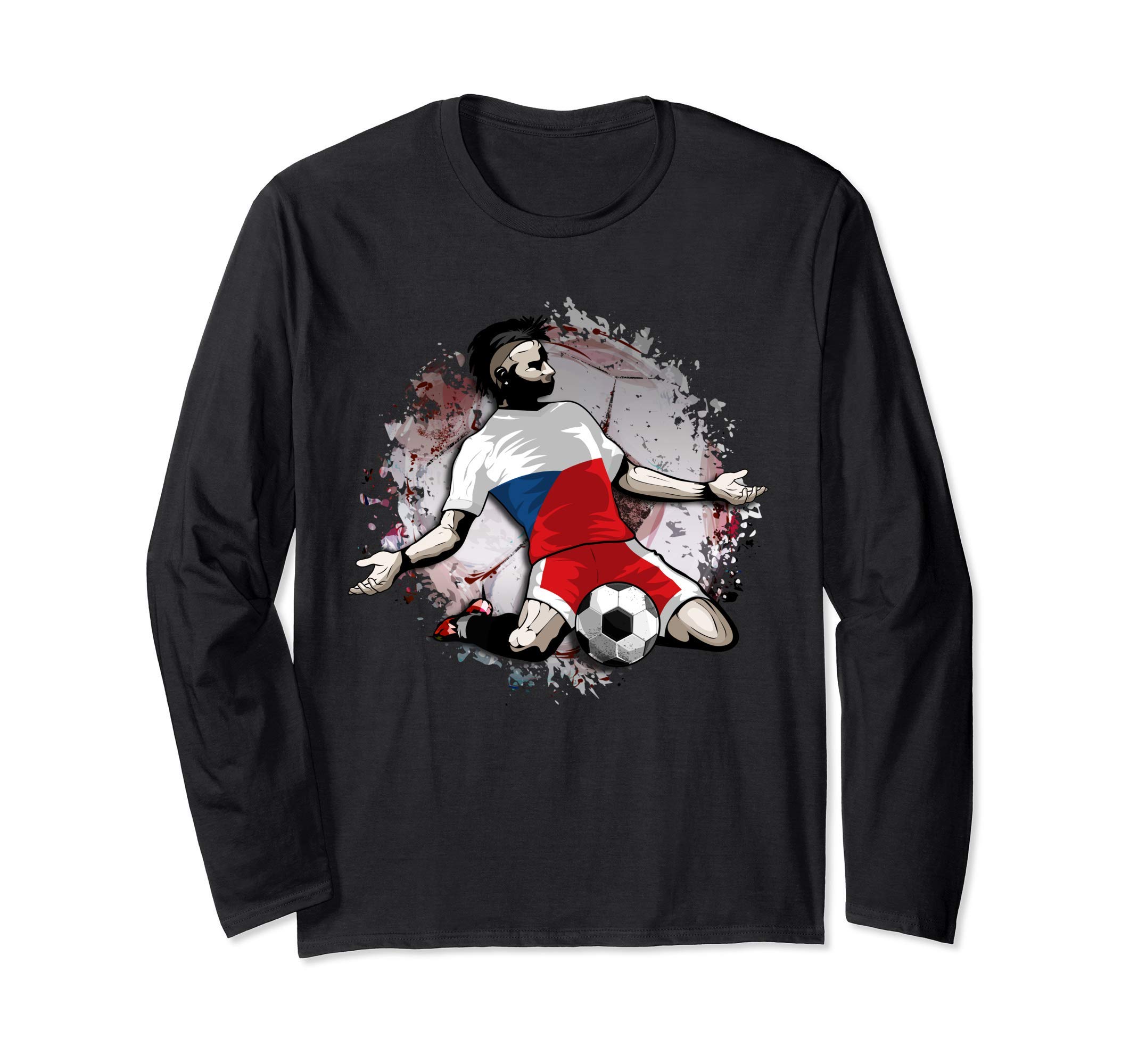 Czech Republic Soccer National Flag Proud Football Lovers Long Sleeve T-Shirt