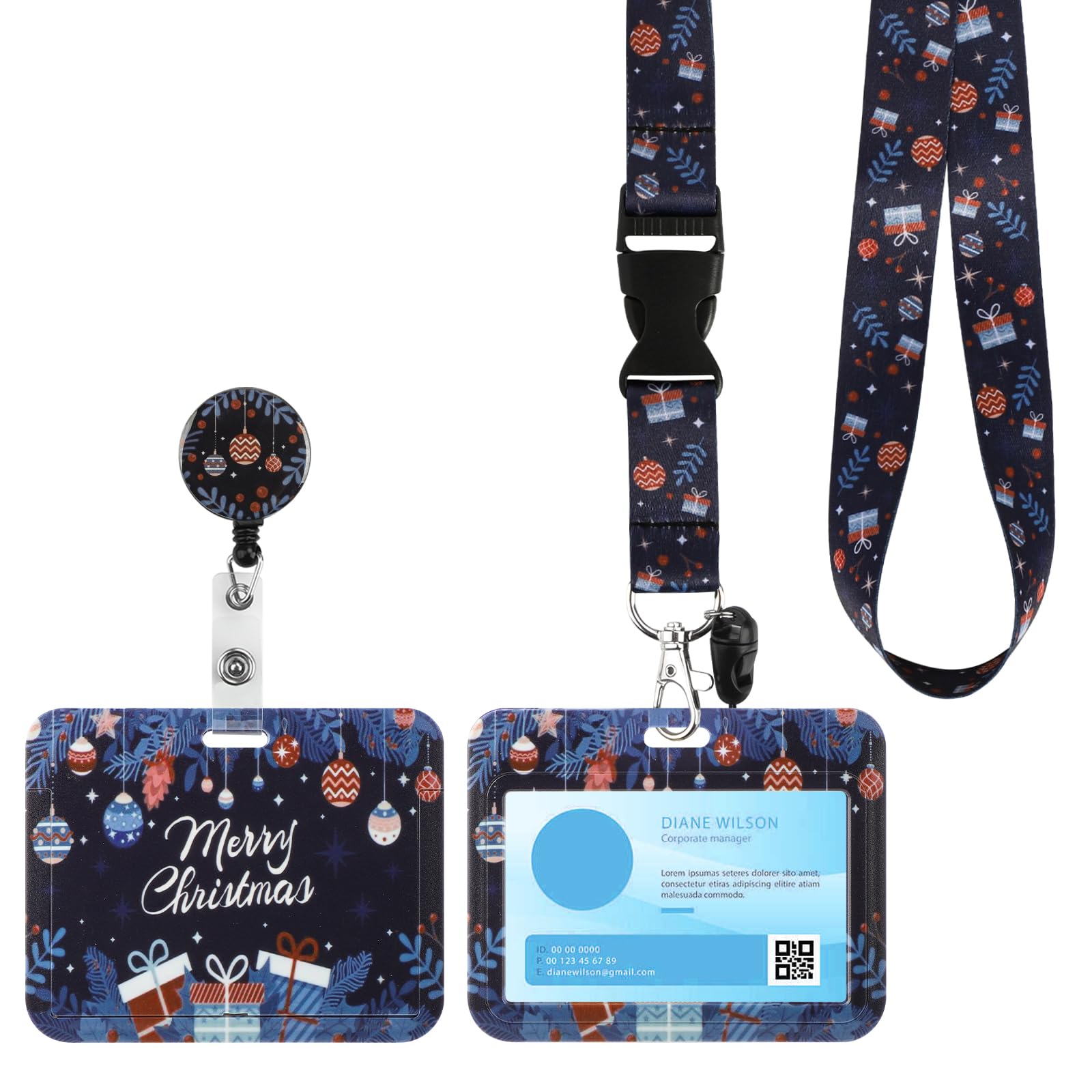 Lanyard with Card Holder, Adjustable Retractable Lanyards ID Badge Holder, for ID Card, Office, School