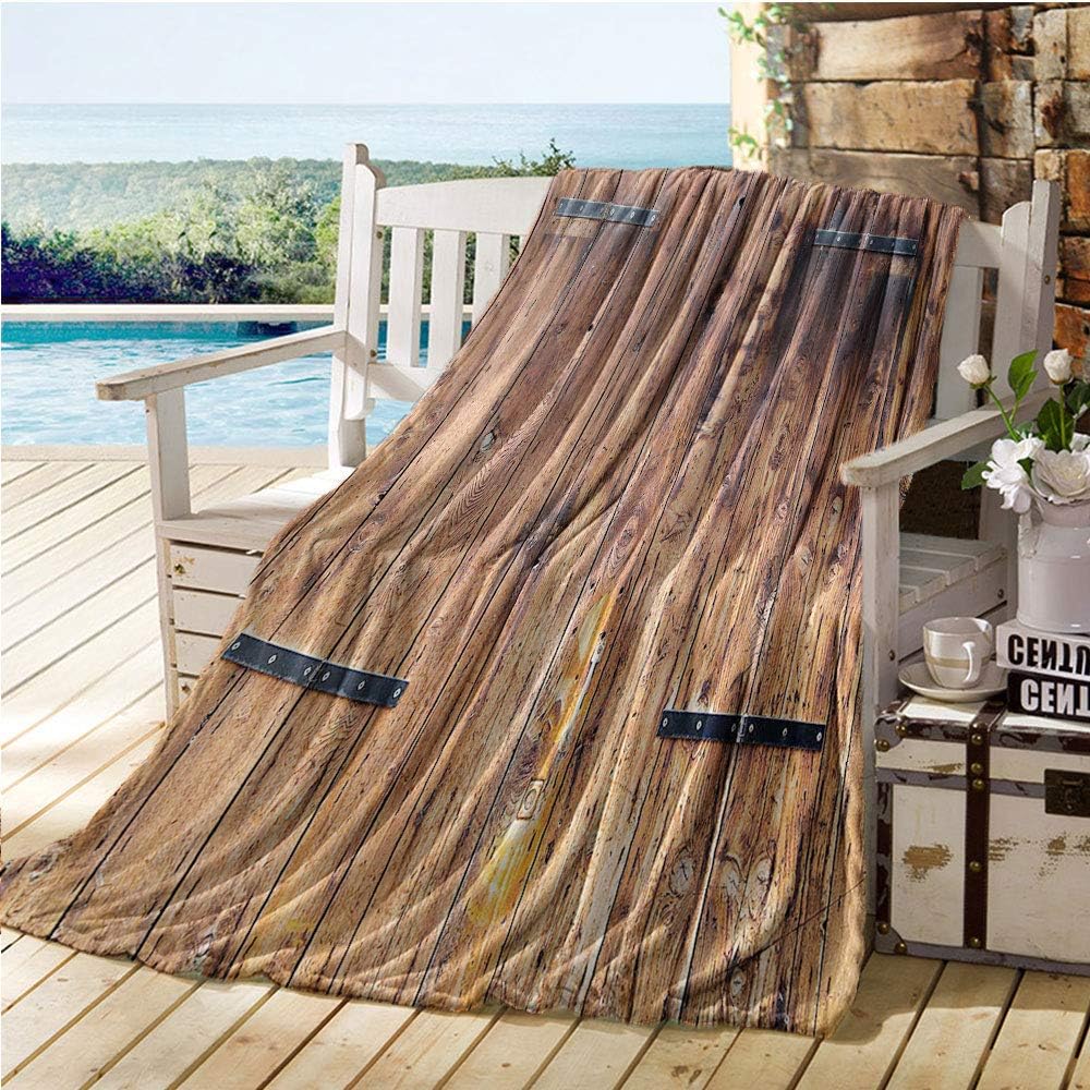 Jecycleus Rustic, Weave Pattern Extra Long Blanket, Antique Timber