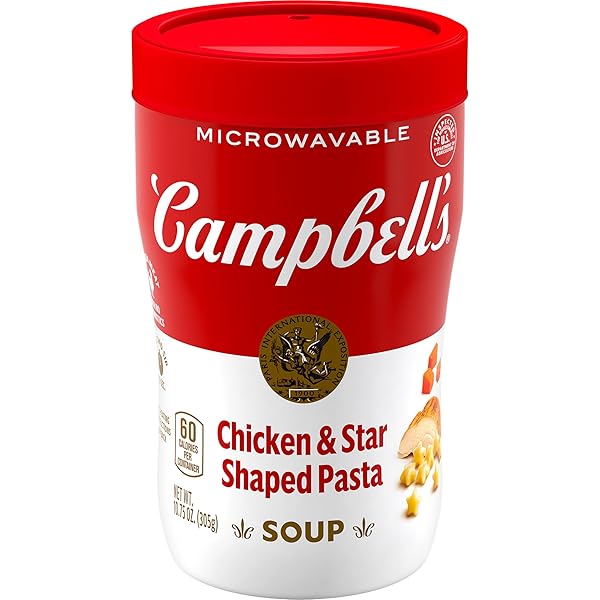 CAMPBELL’S SIPPING SOUP, CHICKEN SOUP WITH STAR-SHAPED PASTA,...