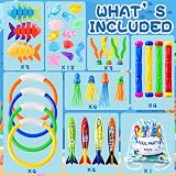 DTYDECLE 35pcs Diving Pool Toys Set Diving Rings Torpedoes Seaweed Gem view 2