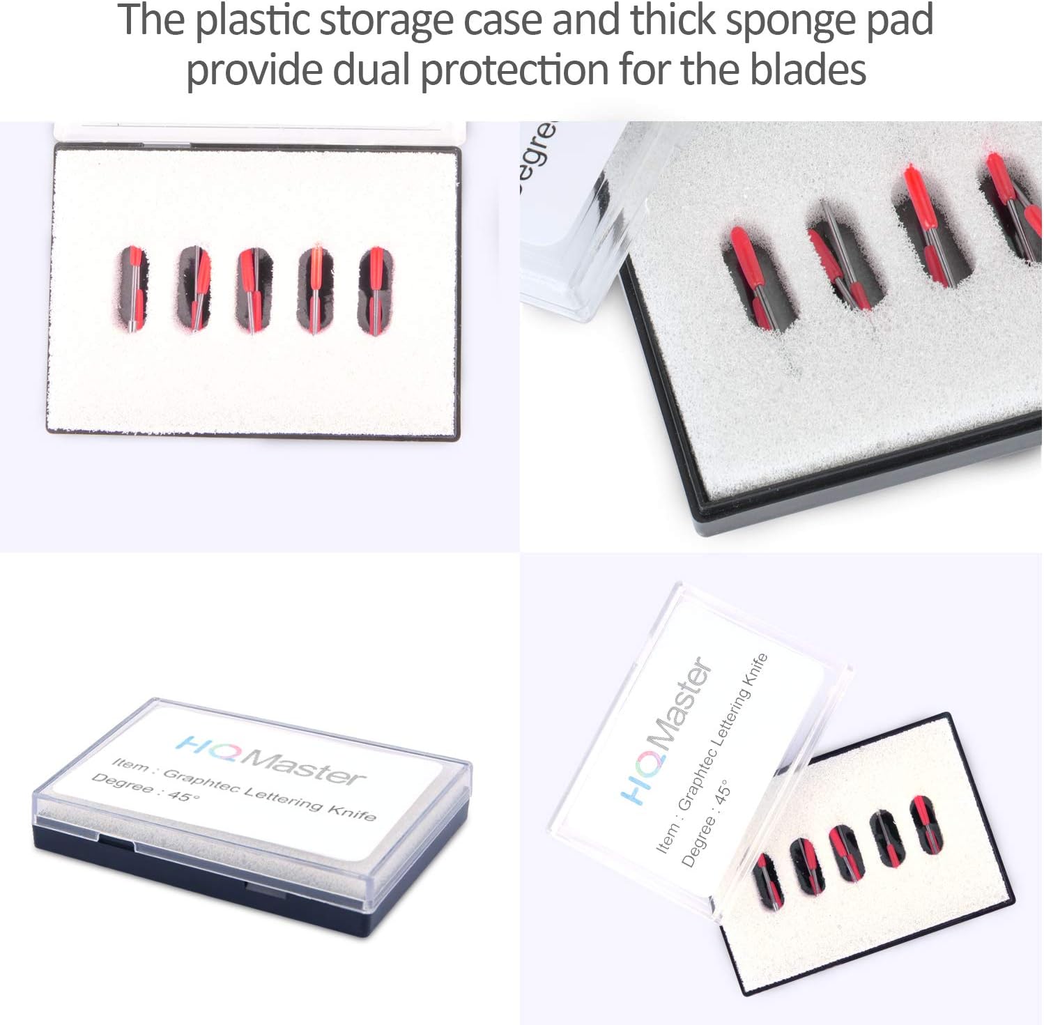 HQMaster 45 Degree Vinyl Cutter Blades Lettering Blade for Graphtec Cutting Plotter, Red Cap Pack Of 10 with Springs: Home Improvement