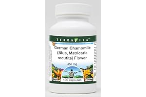 TERRAVITA German Chamomile (Blue, Matricaria recutita) Flower - 450 mg (100 Capsules, ZIN: 516213)