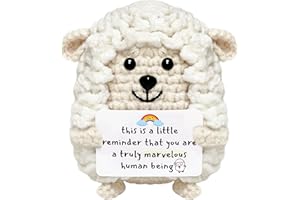 GIFTSFU Inspirational Gifts for Women Men Teen - Coworker Employee Appreciation Gifts for Women Men, Handmade Positive Sheep Crochet Motivational Present for Mom Sister Daughter Friend Mentor Teacher