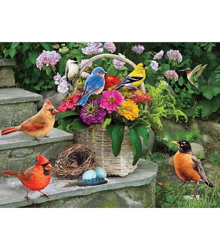 Cobble Hill Puzzle 1000 Pezzi – Uccelli Della Casa Di Campagna, Made In USA - 5