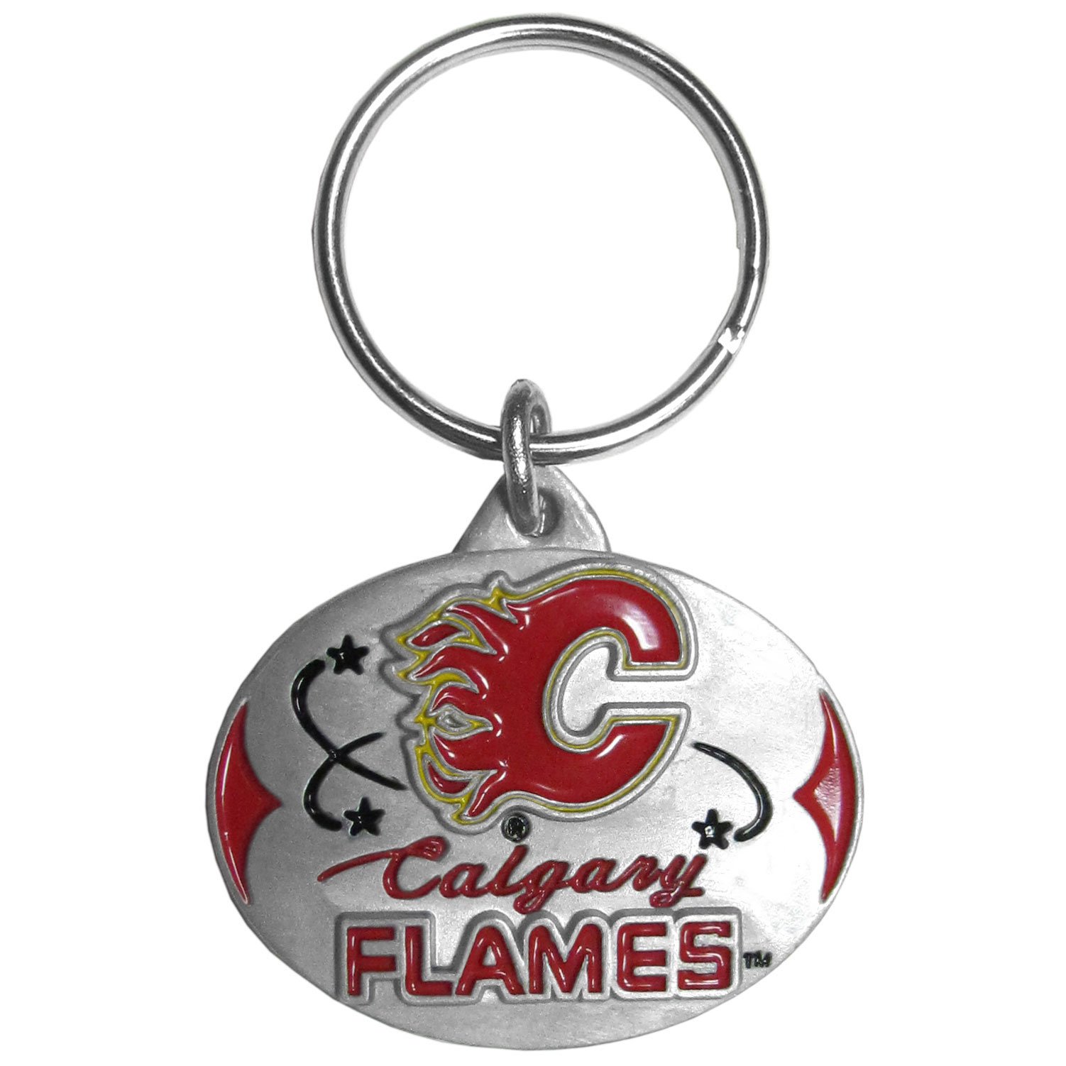 Siskiyou Sports NHL Fan Shop Calgary Flames Carved Metal Key Chain One Size Team Color