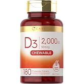 Carlyle Chewable Vitamin D3 2000 IU (50mcg) | 180 Chewable Tablets | Berry Flavor | Vegetarian, Non-GMO and Gluten Free Supplement