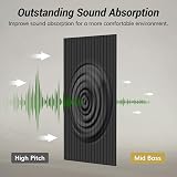 TONOR 8 Pack Large Acoustic Panels 47.2 x 23.6 x 0.35 in Self-Adhesive Black view 4
