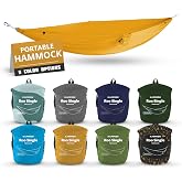 KAMMOK: Single Hammock | Made from Strong &amp; 100% Recycled Water Resistant Ripstop Fabric | Comfortable, Packable, Lightweight (Lifetime Adventure Grade Warranty), Sunflower Gold
