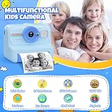 HiMont Kids Camera Instant Print 1080P 32GB 3 Rolls Paper Blue view 2