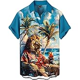 DADDYLOCO Men's Hawaiian Shirt Button Down Funny Printed Casual Short Sleeve Summer Beach Party BBQ Shirts