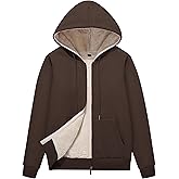 Flygo Women Winter Hoodies Zip Up Fleece Sherpa Lined Warm Sweatshirts Jacket