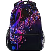 AUUXVA Backpack Abstract Music Note Art Painting School Shoulder Bag Large Waterproof Durable Bookbag Laptop Daypack for Students Teens Girls Boys Elementary