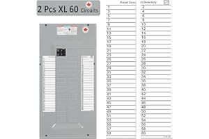 Littversions Large 60 Circuits 2 Labels Vinyl Fuse Box Circuit Breaker Panel Directory Labels/Decals/Stickers for All Electri