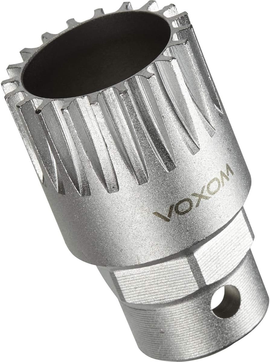 Voxom Inner Bearing Tool Attachment WKl26 Shimano Cartridge and ISIS Compatible, CNC Machled, 718000068 Tools, Silver, One Size