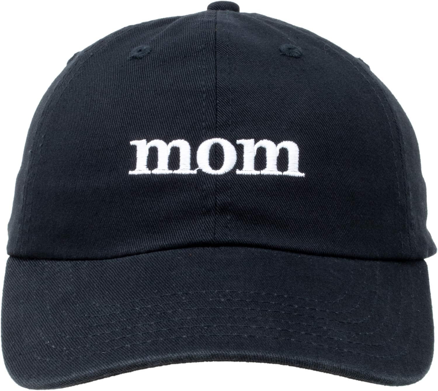 Mom Hat | Cute, Funny Fun Stitched Baseball Cap for Women Mothers Mommy Wife Mrs - Black: Clothing