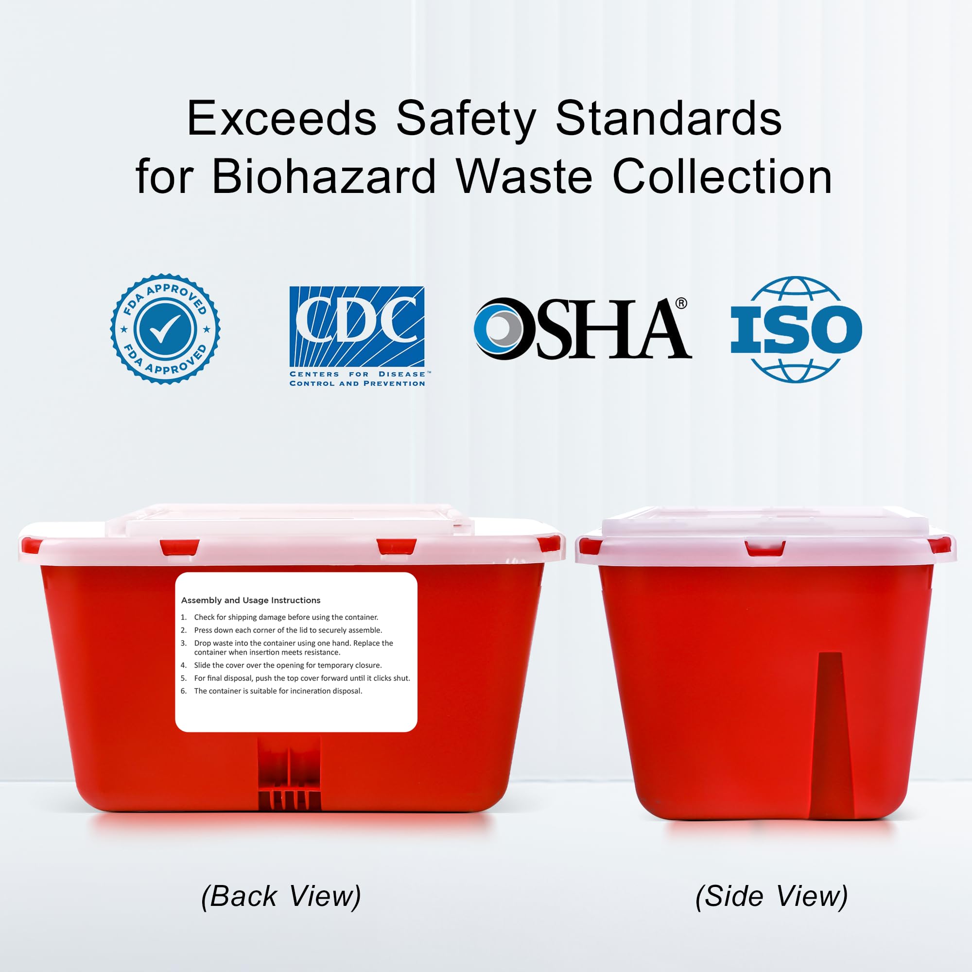 Sharps Container Large - Sharps Containers for Home Use and Labs - Portable Needle Disposal and Travel Size Biohazard Bin - 1 Gallon (Pack of 1)
