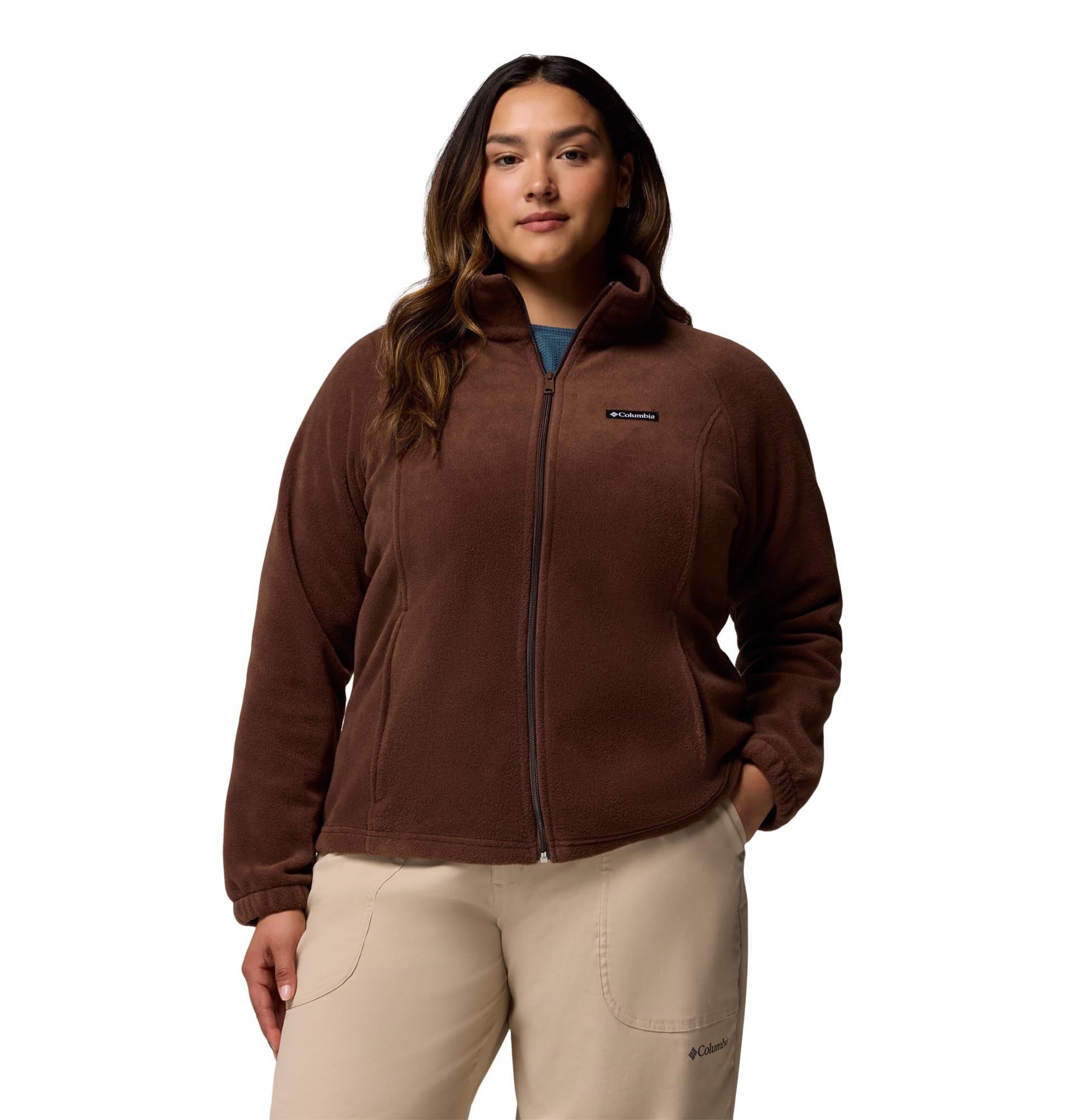 Columbia Womens Benton Springs Full Zip Fleece Jacket, Tobacco, Petite Large Image