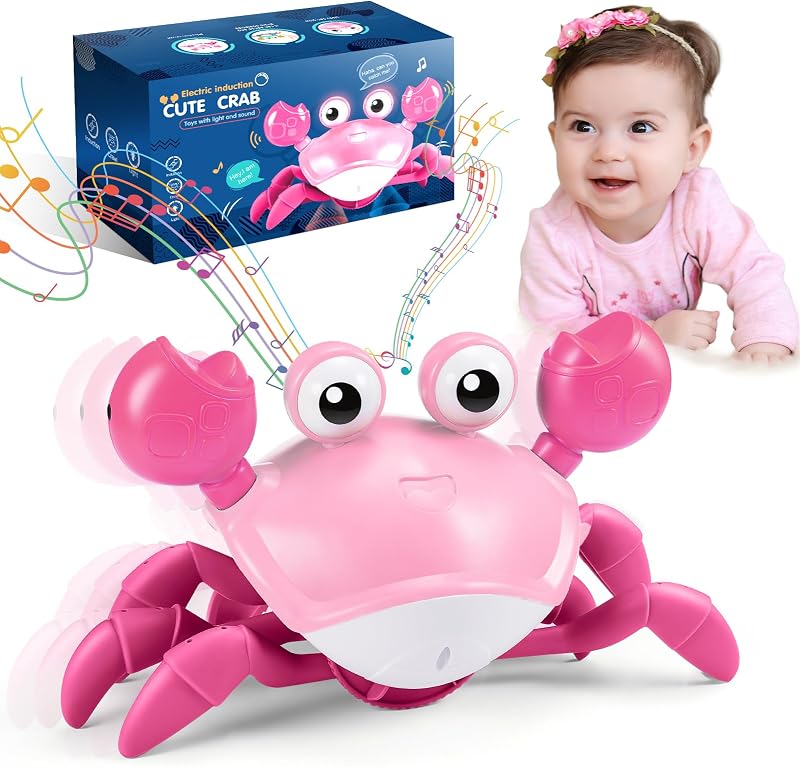 Veopoko Sensory Crawling Crab Toy for Babies 0-4 Years