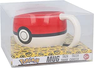 TAZA CERAMICA 3D EN CAJA REGALO TRANSPARENTE POKEMON POKEBALL