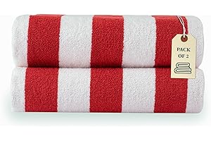 LANE LINEN Large Beach Towel - Pack of 2 Beach Towels Set, 100% Cotton Oversized Beach Towels, Quick Dry Pool Towel Oversized (30' x 60”), Soft & Absorbent, Beach Towel for Women - Red