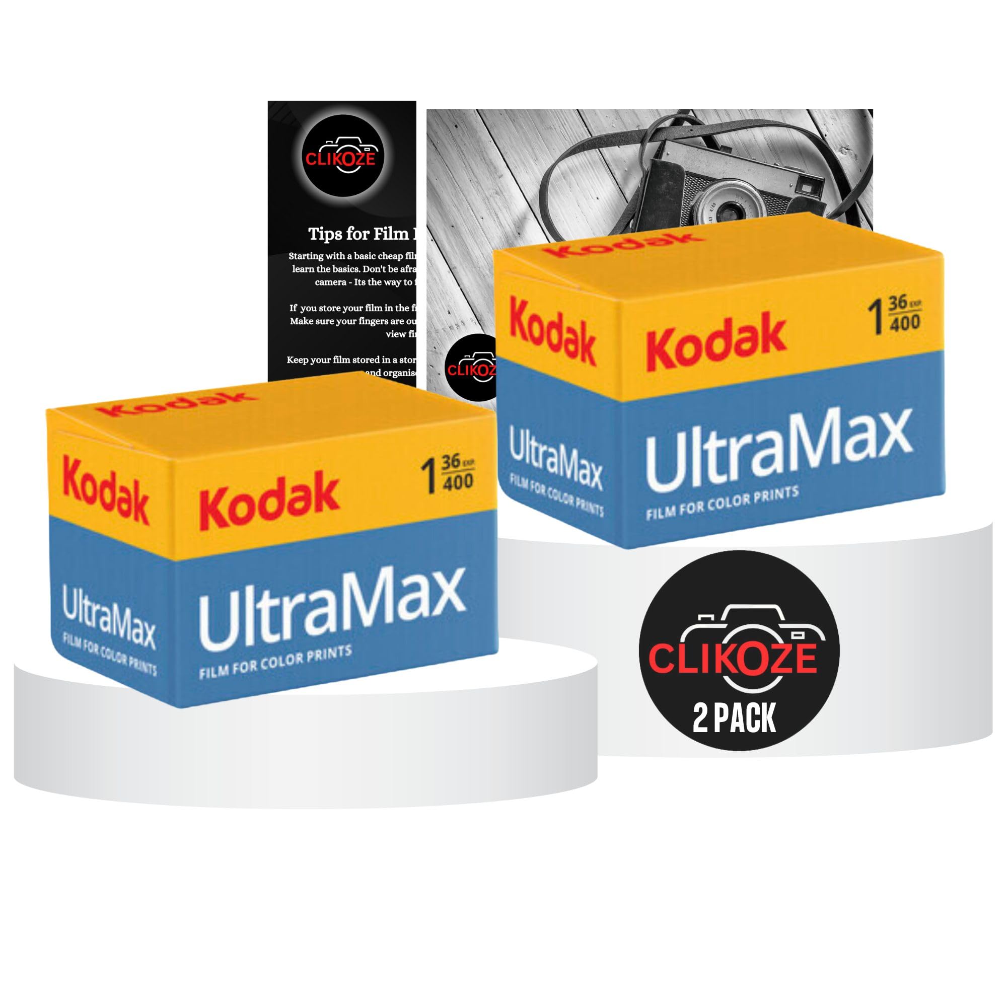 Kodak Ultramax 400 35mm Film Bundle - 36 EXP x2 and Photography Tips Card
