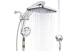 Rain Shower Head with Handheld High Pressure Rainfall Shower Heads with Handheld Spray Combo Adjustable one-Piece Stand daul 