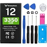 WirelessFinest iPhone 12/12 Pro Battery Replacement Kit 3350mAh A2172 A2403 | Includes Full Repair Tool Set, Frame Adhesive &amp; Manual - CE Certified High-Capacity Cell with Circuit Protection