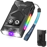 BORUIT EV15 Rechargeable EDC Flashlight with 365nm UV Light and RGB Side Light, Super Bright LED Mini Keychain Pocket Flashli