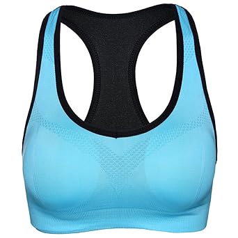 hikong Damen Sport BH Bra Bügelloser Starker Halt Push up Ohne Bügel Bustier Stretch Top Für Yoga Fitness-Training Sports 5 F